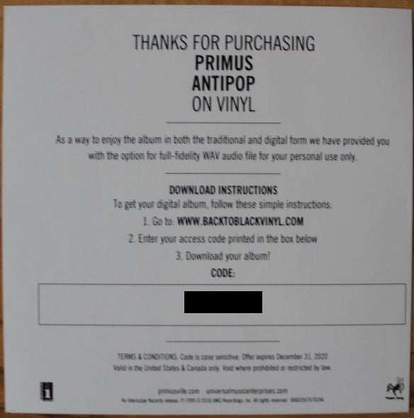 Primus : Antipop (2xLP, Album, RE)