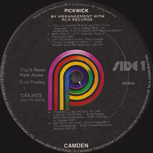 Elvis Presley : You'll Never Walk Alone (LP, Album, Comp)