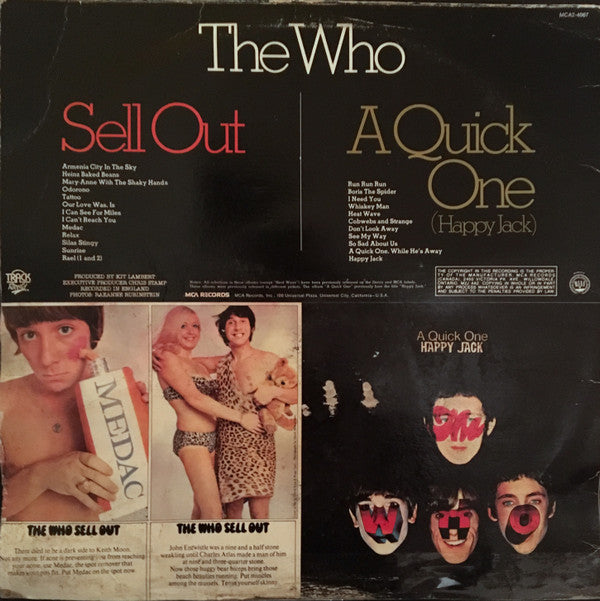 The Who : A Quick One (Happy Jack) / The Who Sell Out (2xLP, Comp, RE, Rai)