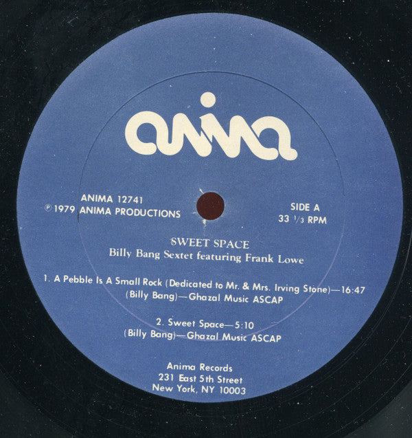 Billy Bang Sextet Featuring Frank Lowe : Sweet Space (LP, Album)