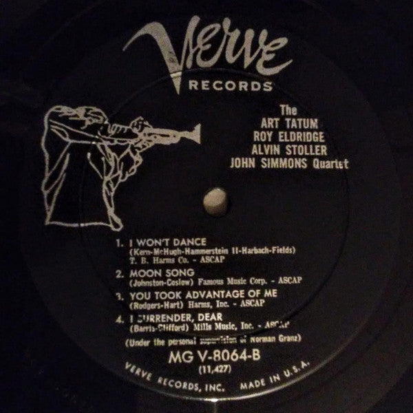 Art Tatum, Roy Eldridge, Alvin Stoller, John Simmons : The Art Tatum-Roy Eldridge-Alvin Stoller-John Simmons Quartet (LP, Album, Mono, RE)