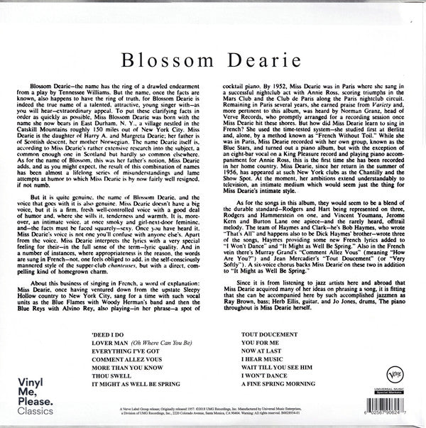 Blossom Dearie : Blossom Dearie (LP, Album, Mono, Club, RE, 180)