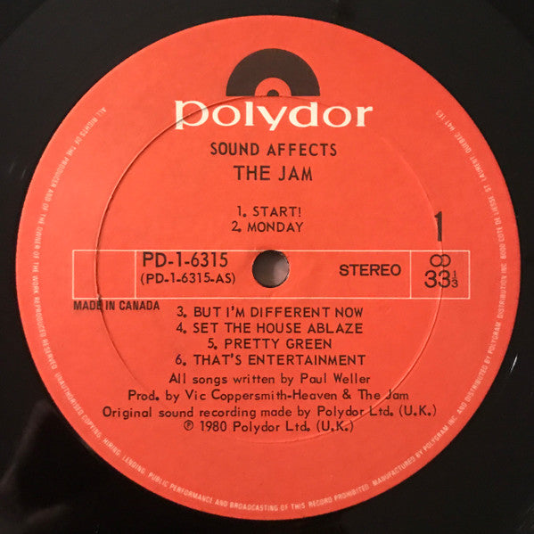 The Jam : Sound Affects (LP, Album, Rig)
