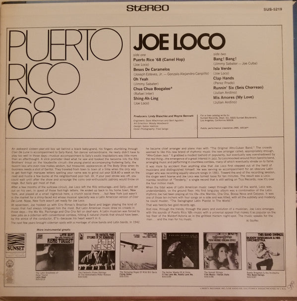 Joe Loco : Puerto Rico '68 (LP, Album, She)