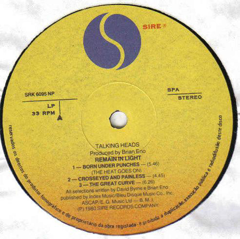 Talking Heads : Remain In Light (LP, Album)