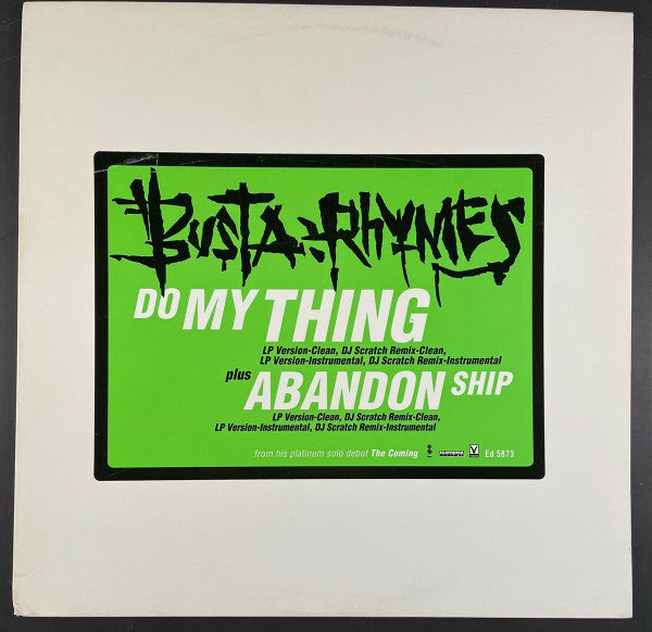 Busta Rhymes : Do My Thing / Abandon Ship (12", Promo)