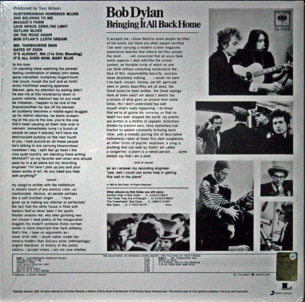 Bob Dylan : Bringing It All Back Home (LP, Album, Mono, RE, 180)