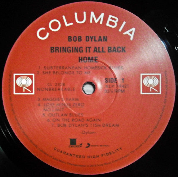 Bob Dylan : Bringing It All Back Home (LP, Album, Mono, RE, 180)