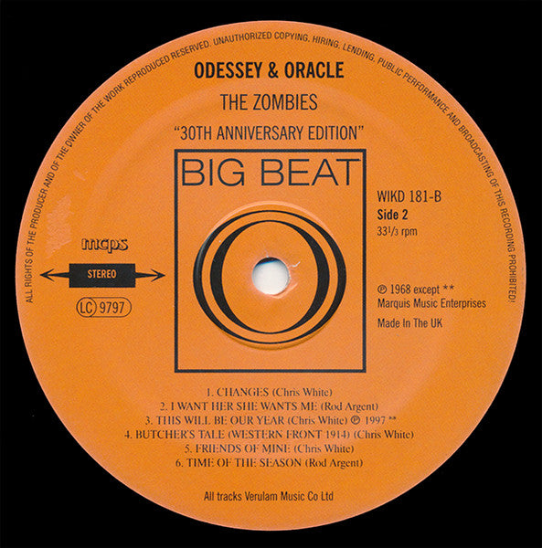 The Zombies : Odessey And Oracle (LP, Album, RE)