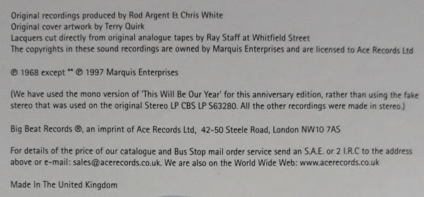 The Zombies : Odessey And Oracle (LP, Album, RE)