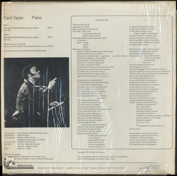 Cecil Taylor : Air Above Mountains < Buildings Within > (LP, Album)