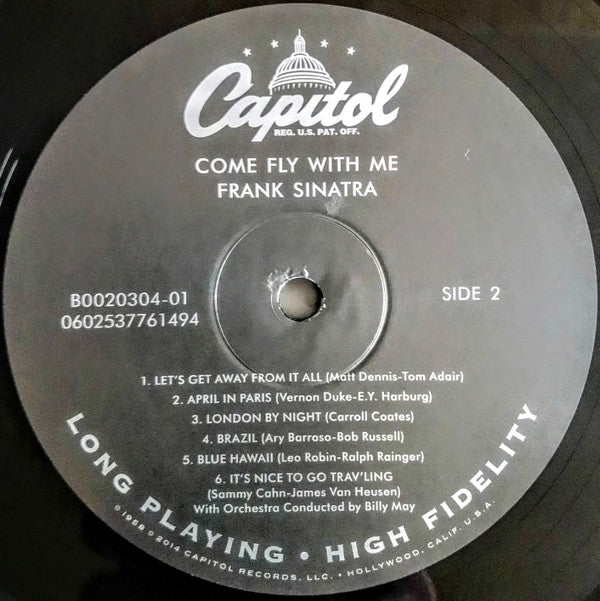 Frank Sinatra, Billy May And His Orchestra : Come Fly With Me (LP, Album, RE, RM, 180)