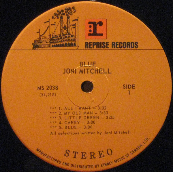 Joni Mitchell : Blue (LP, Album, RP)