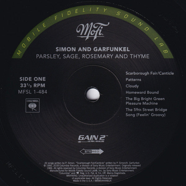 Simon & Garfunkel : Parsley, Sage, Rosemary And Thyme (LP, Album, Num, RE, RM, 180)