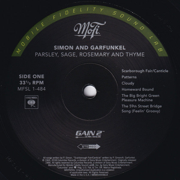Simon And Garfunkel - Parsley, Sage, Rosemary And Thyme, MFSL 1-484 Mobile Fidelity MoFi Vinyl LP