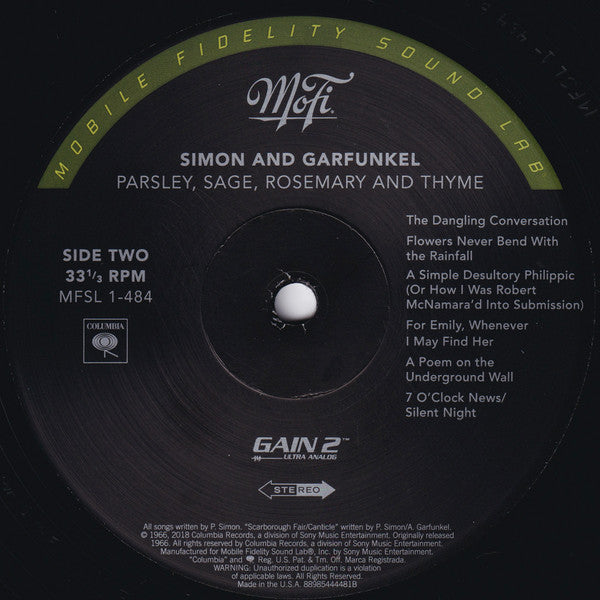 Simon & Garfunkel : Parsley, Sage, Rosemary And Thyme (LP, Album, Num, RE, RM, 180)