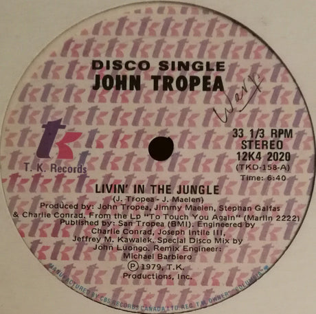 John Tropea : Livin' In The Jungle (12")