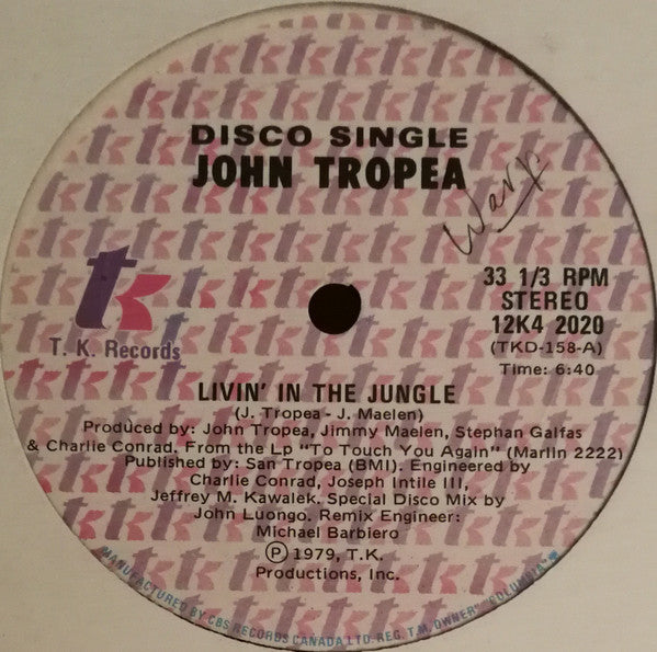 John Tropea : Livin' In The Jungle (12")