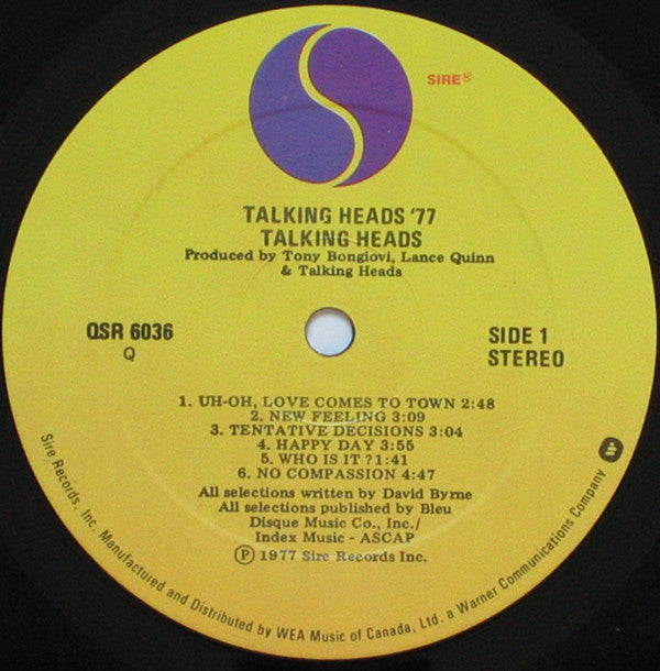 Talking Heads : Talking Heads: 77 (LP, Album, RE, Qua)