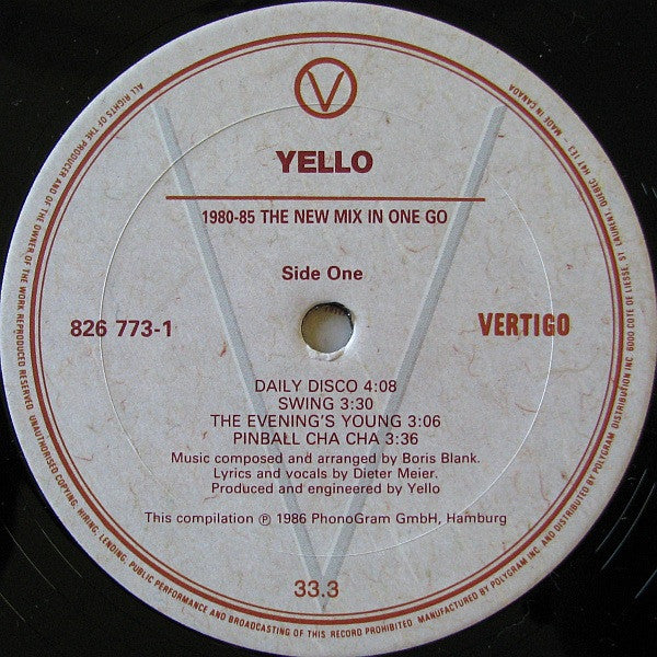 Yello : 1980 - 1985 The New Mix In One Go (2xLP, Comp, P/Mixed)
