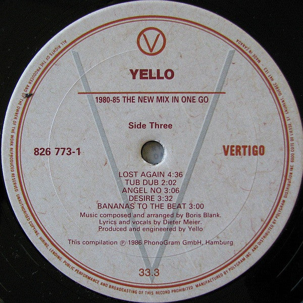Yello : 1980 - 1985 The New Mix In One Go (2xLP, Comp, P/Mixed)