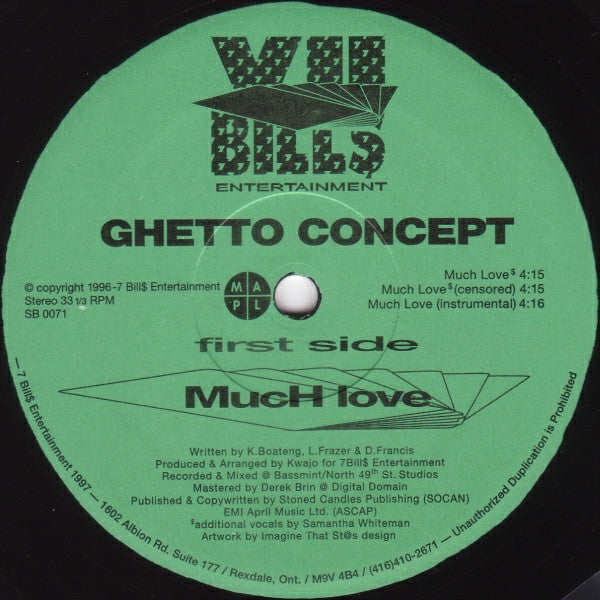 Ghetto Concept : Much Love / U.L. (12")