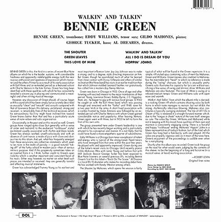 Bennie Green : Walkin' And Talkin' (LP, Album, RE, 180)