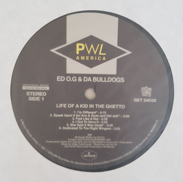 Ed O.G & Da Bulldogs : Life Of A Kid In The Ghetto (LP, Album, RE)
