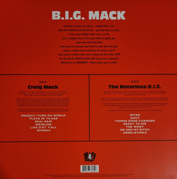 Craig Mack / Notorious B.I.G. : B.I.G. Mack (LP, Ltd, RE, Smplr + Cass, Ltd, Smplr)