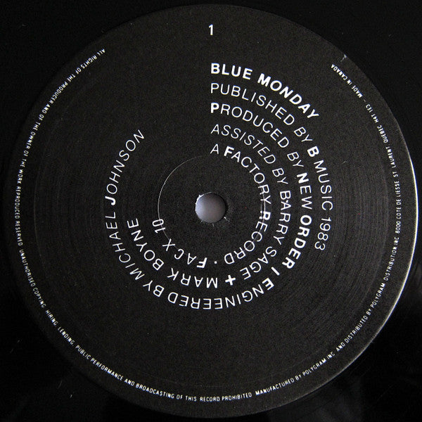 New Order : Blue Monday (12", Single)