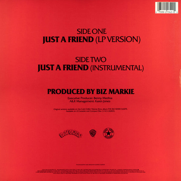 Biz Markie : Just A Friend (12", Maxi, Single)
