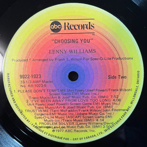 Lenny Williams : Choosing You (LP, Album)