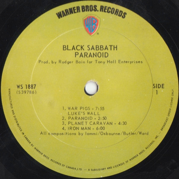 Black Sabbath : Paranoid (LP, Album, Gat)