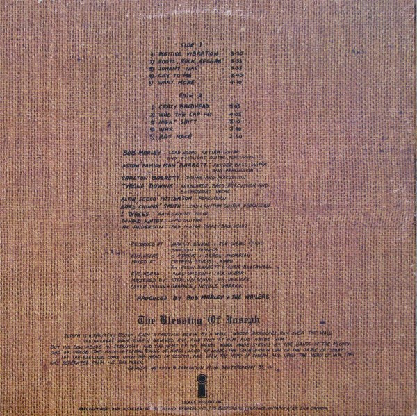 Bob Marley & The Wailers : Rastaman Vibration (LP, Album, Gat)