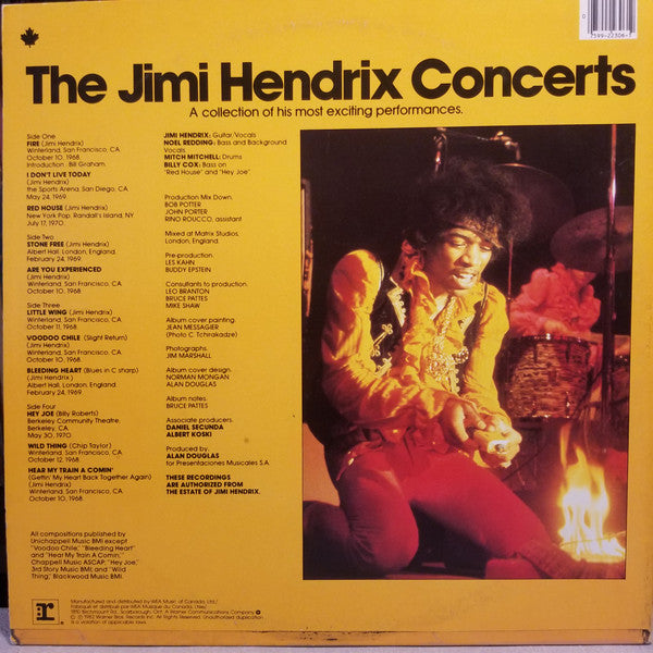 Jimi Hendrix : The Jimi Hendrix Concerts (2xLP, Comp, Gat)