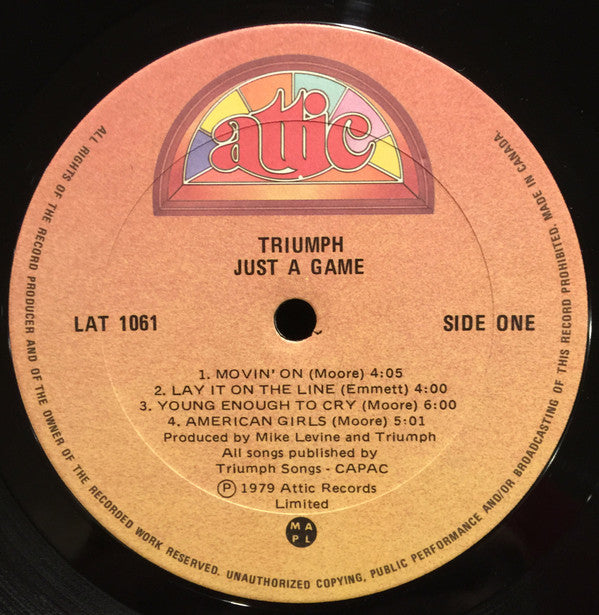 Triumph (2) : Just A Game (LP, Album, Gat)