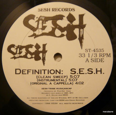 Sesh (2) : Definition: S.E.S.H. (12")