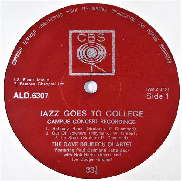The Dave Brubeck Quartet : Jazz Goes To College (LP, Album, RP)