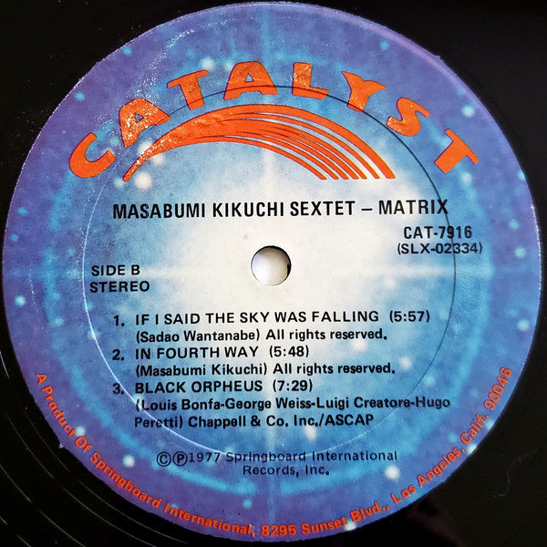 Masabumi Kikuchi Sextet : Matrix (LP, Album, RE)