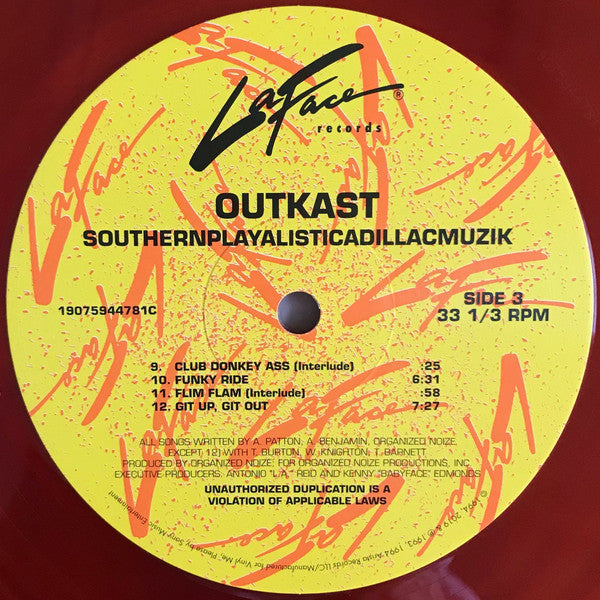 OutKast : Southernplayalisticadillacmuzik (2xLP, Album, Club, RE, RM, Ora)