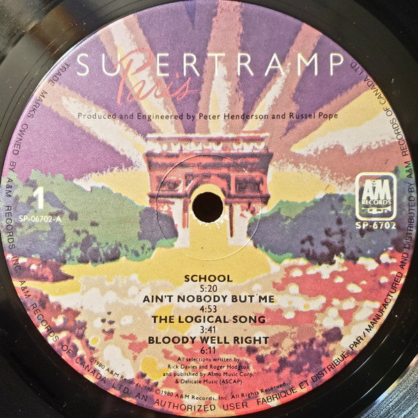 Supertramp : Paris (2xLP, Album, Gat)