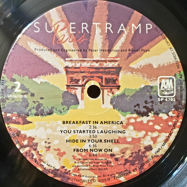 Supertramp : Paris (2xLP, Album, Gat)