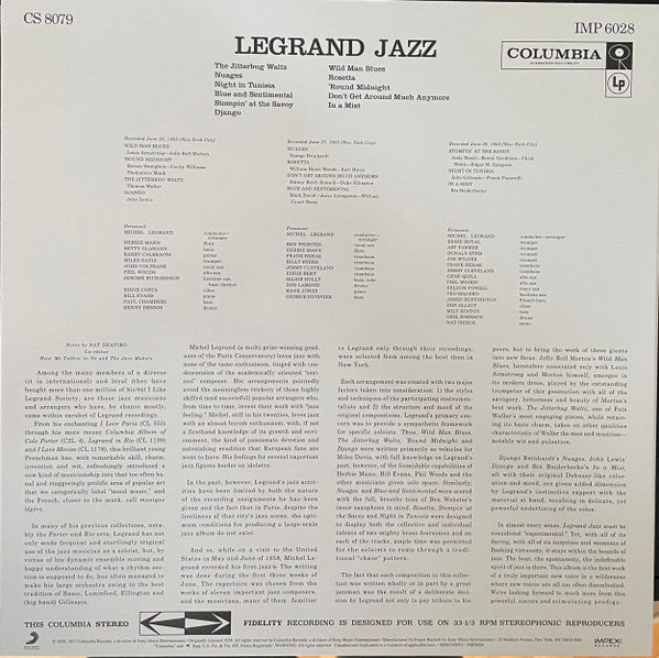 Michel Legrand Featuring Miles Davis : Legrand Jazz (LP, Album, RE, 180)