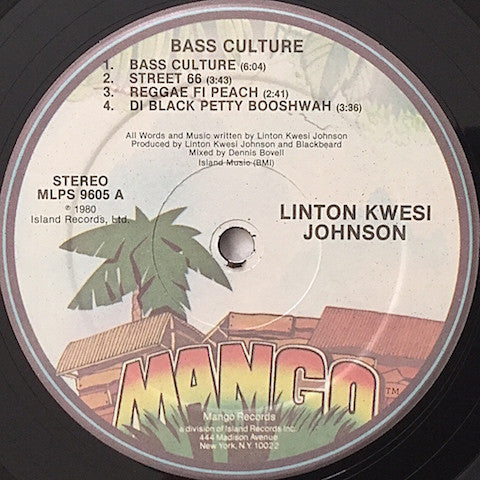 Linton Kwesi Johnson : Bass Culture (LP, Album, Kee)