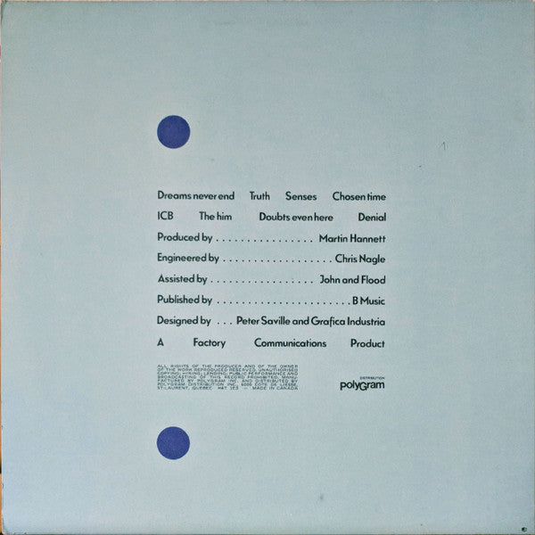 New Order : Movement (LP, Album, RP, Blu)