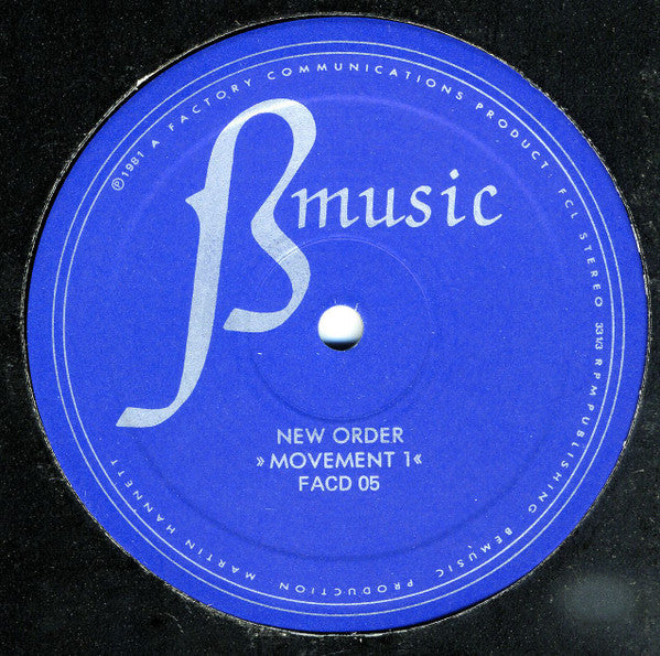 New Order : Movement (LP, Album, RP, Blu)