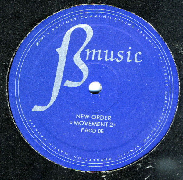 New Order : Movement (LP, Album, RP, Blu)