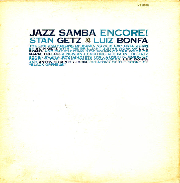 Stan Getz / Luiz Bonfá : Jazz Samba Encore! (LP, Album)