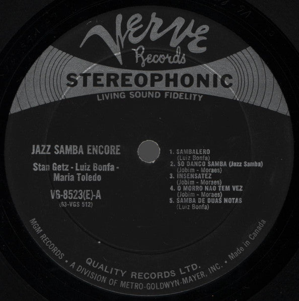 Stan Getz / Luiz Bonfá : Jazz Samba Encore! (LP, Album)