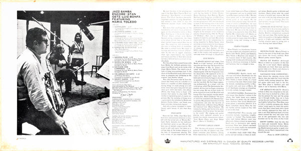 Stan Getz / Luiz Bonfá : Jazz Samba Encore! (LP, Album)